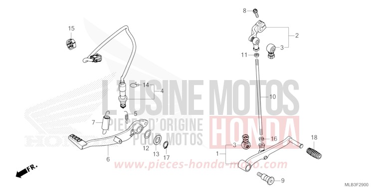 PEDAL for Hornet 750 MAT PEARL GLARE WHITE (NHB54) from 2025